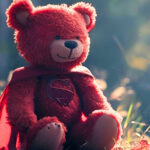 Red superhero teddy bear