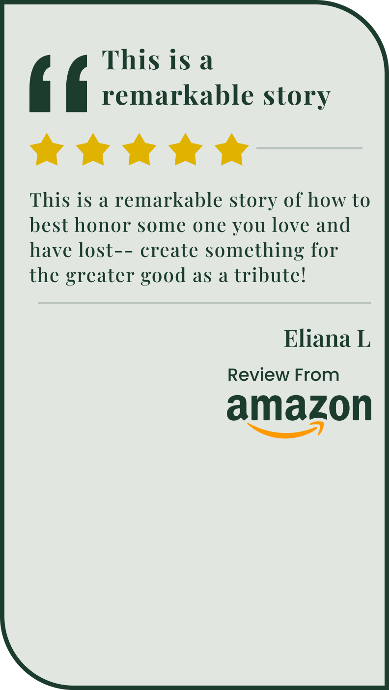 Positive Amazon review with five stars and a quote.