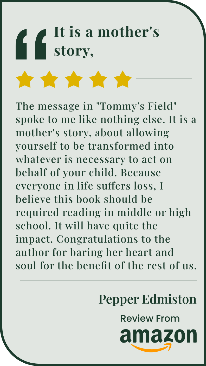 Review of "Tommy's Field" book with five stars.