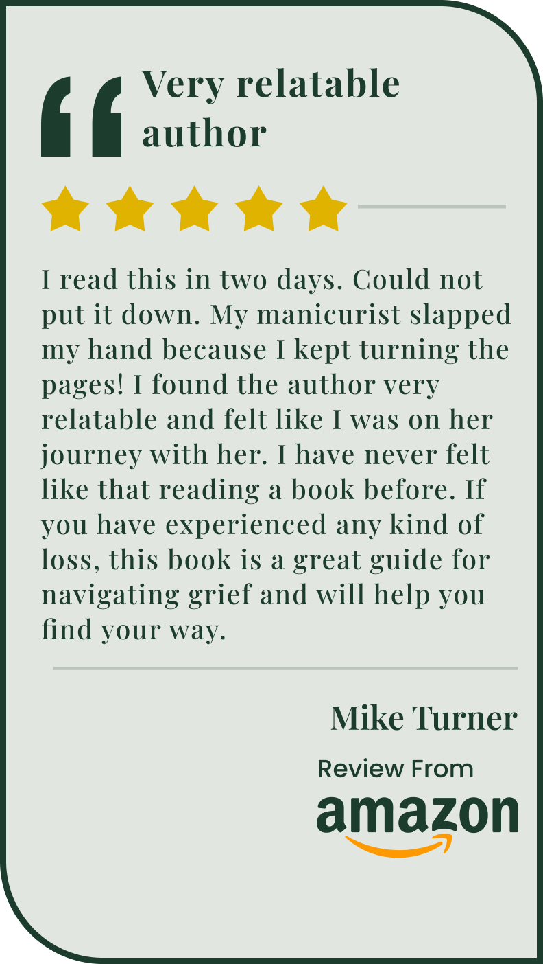 5-star Amazon book review on grief navigation.