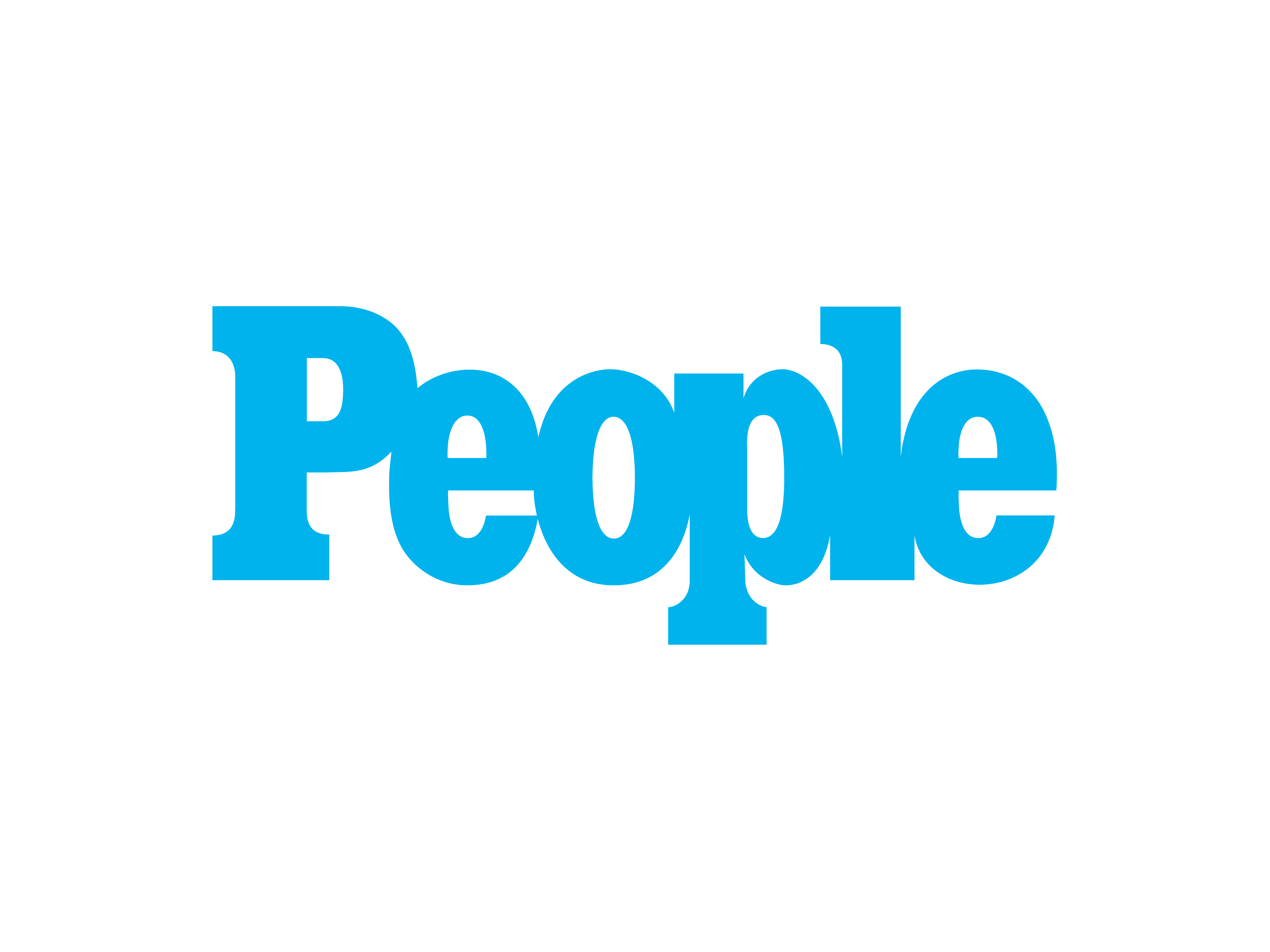 Blue "People" text on a black background.