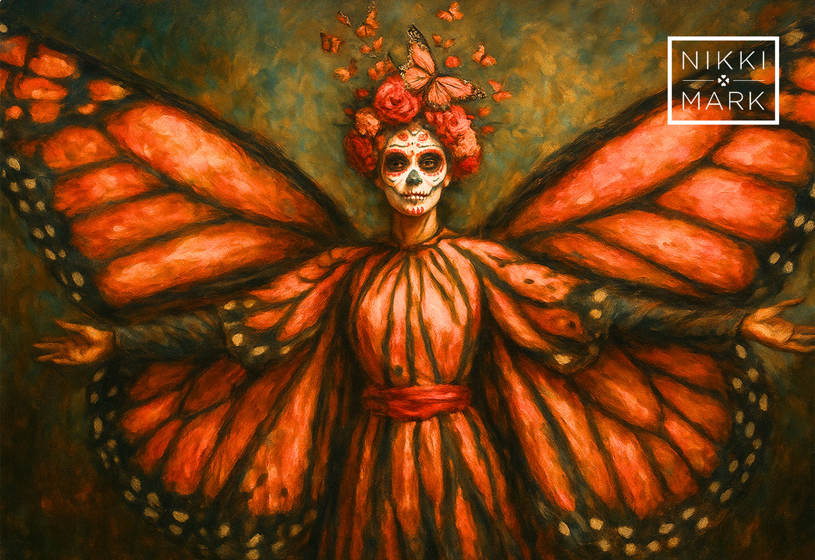 Day of the Dead butterfly costume painting