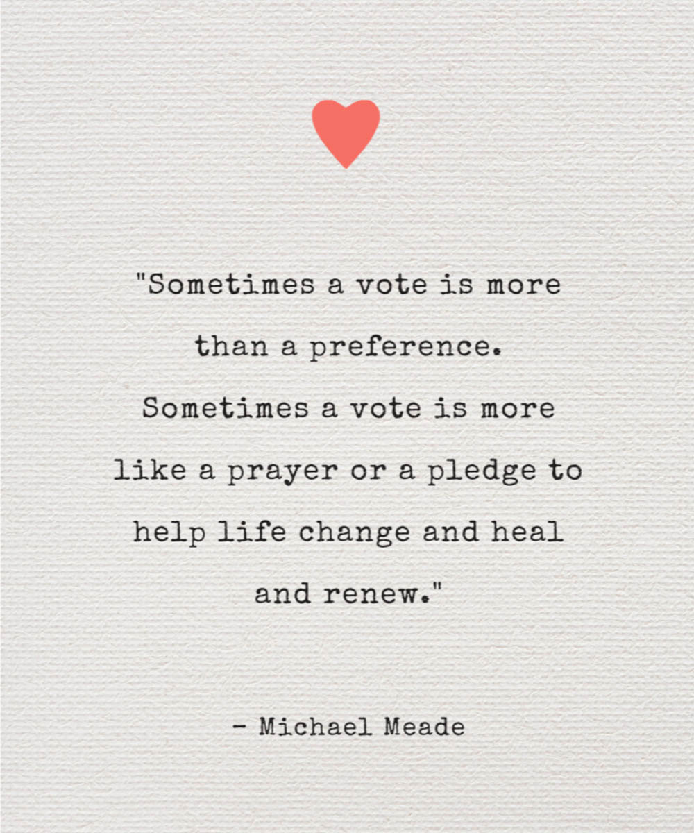 Inspirational quote with heart symbol